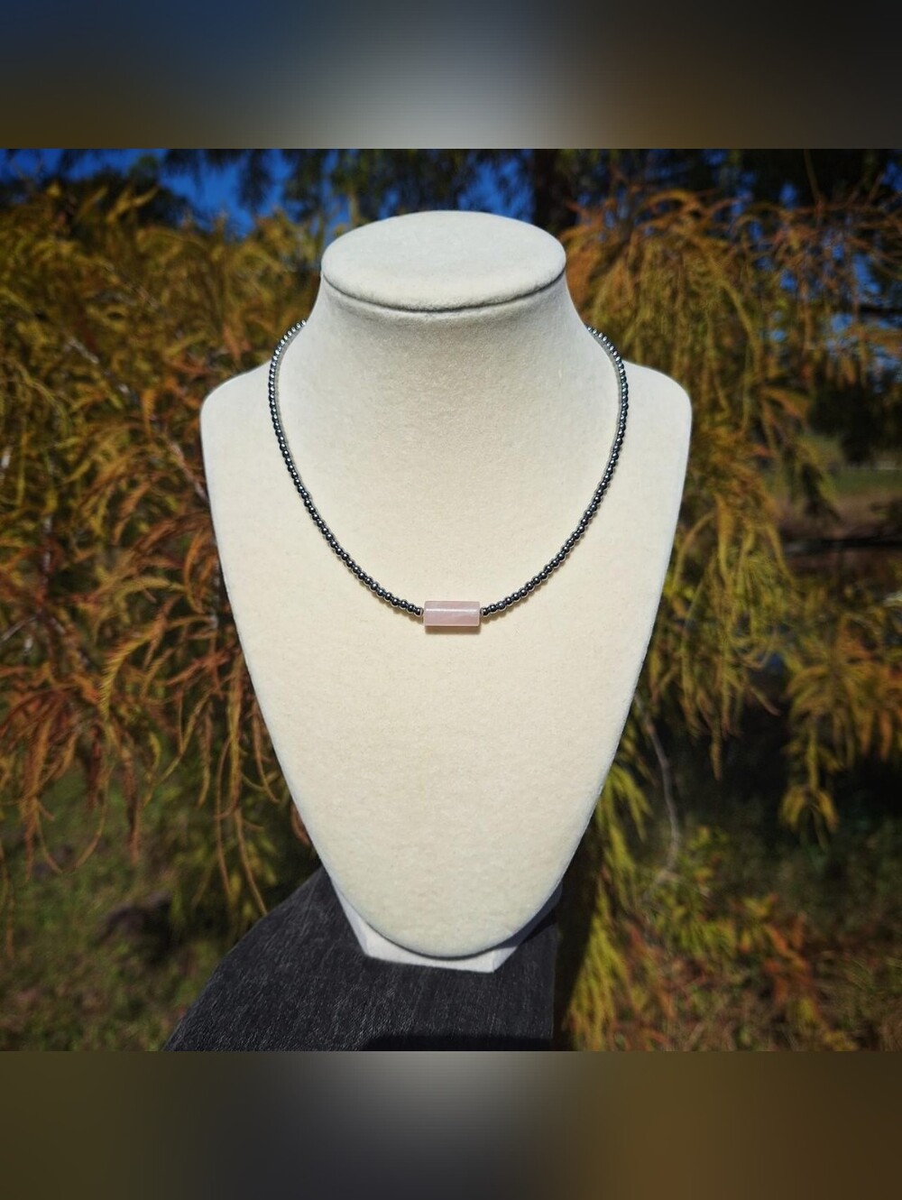 Rose Quartz & Hematite Necklace ~ Handcrafted Jewelry